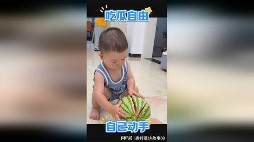 萌娃小院吃瓜,一场欢乐的吃瓜盛宴